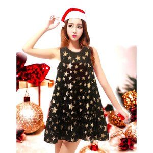 SLICE Silver Sparkly Star Pattern Sleeveless Girl Dress Made in Canada Sz 11/12